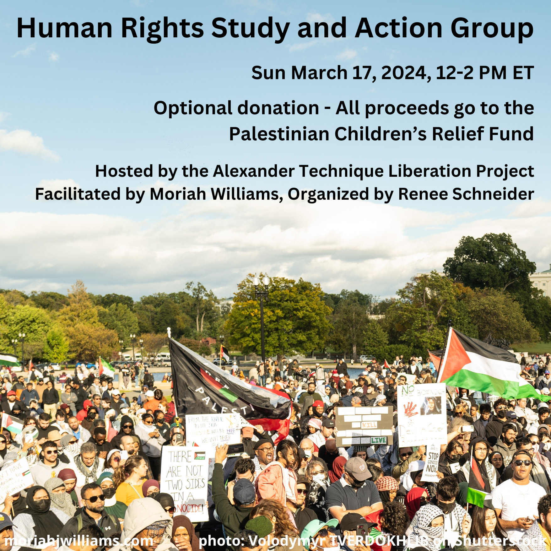 Human Rights Study and Action Group: Palestine event poster