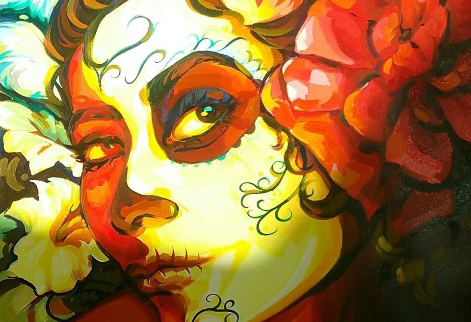 La Catrina skeleton figure painting